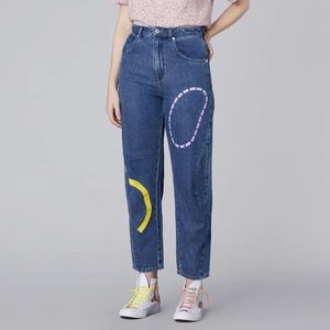 Rad Gorman 80s/90s style print barrel leg jeans nwt